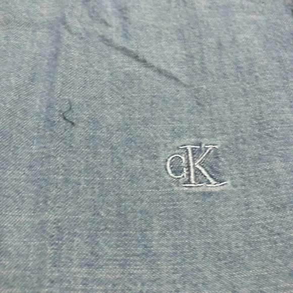 Calvin Klein Mens Size Small Jean Button  Up Shirt Relaxed Fit - Picture 9 of 16